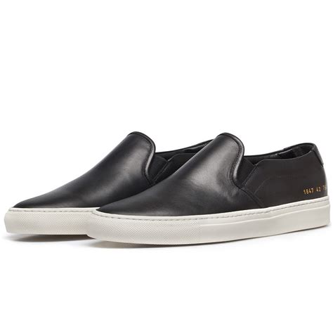 designer black slip on sneakers.